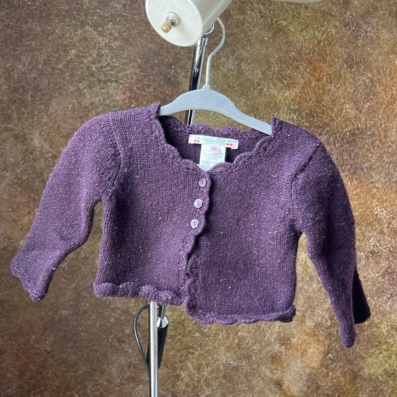 Bonpoint newborn baby girl wool cardigan purple months